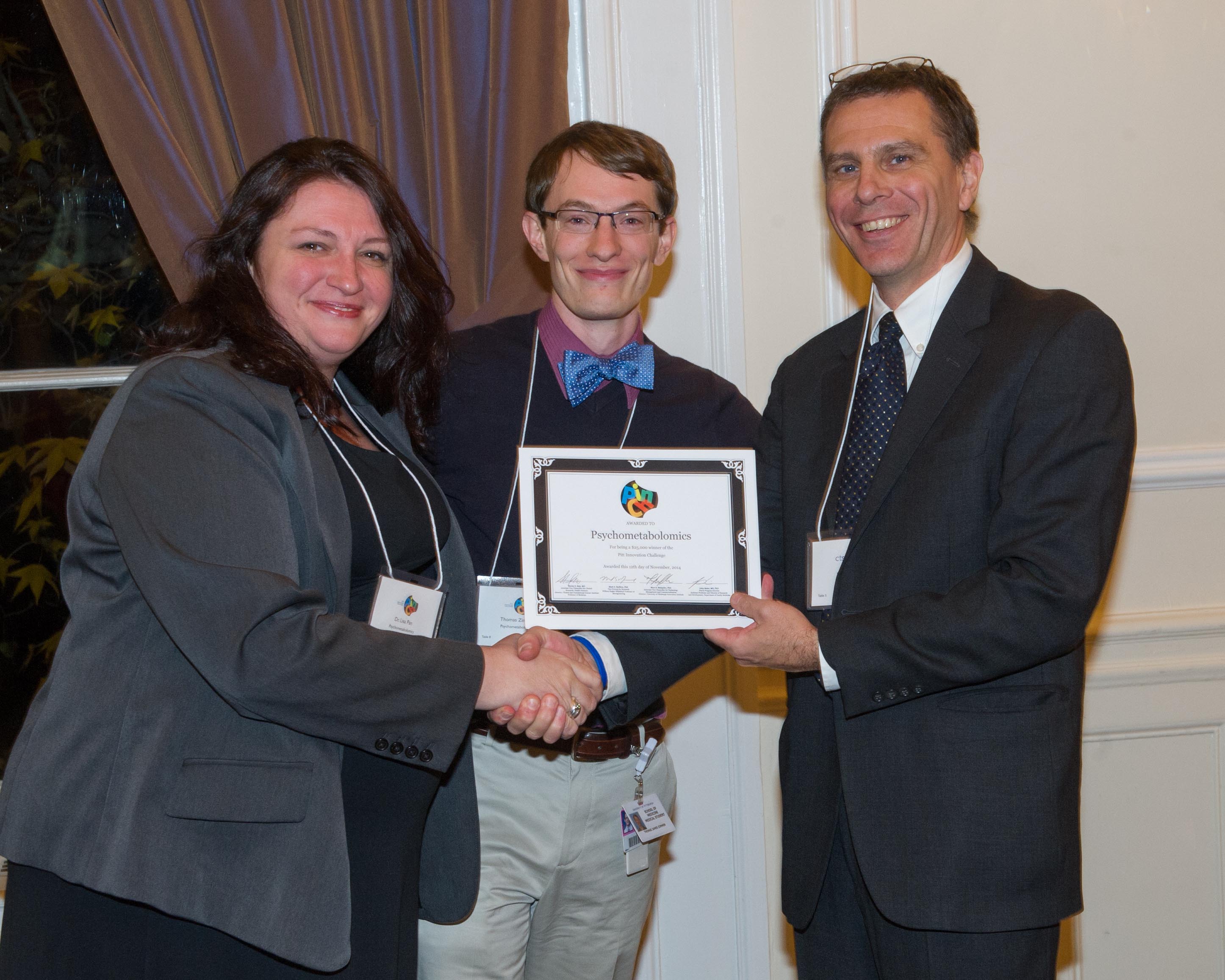 Psychometabolomics team holding award